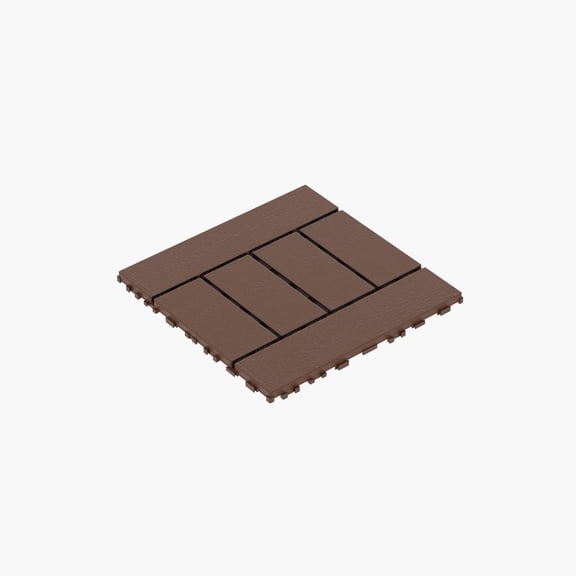 12 Inch H Style Interlocking Patio Deck Tiles 44pcs Red Brown PP Resin Plastic DIY Floor Tiles for Porch Poolside Balcony Backyard Garden