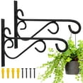 thumbnail image 1 of 12 Inch Hanging Plant Bracket, Thick Solid Steel Wall Mount Bracket for Heavy Duty Decorations, Rust-Resistant Plant Hanger Hook for Planters, Wreaths, Fruit baskets, Wind Spinners, Lights, Lanterns, 1 of 7