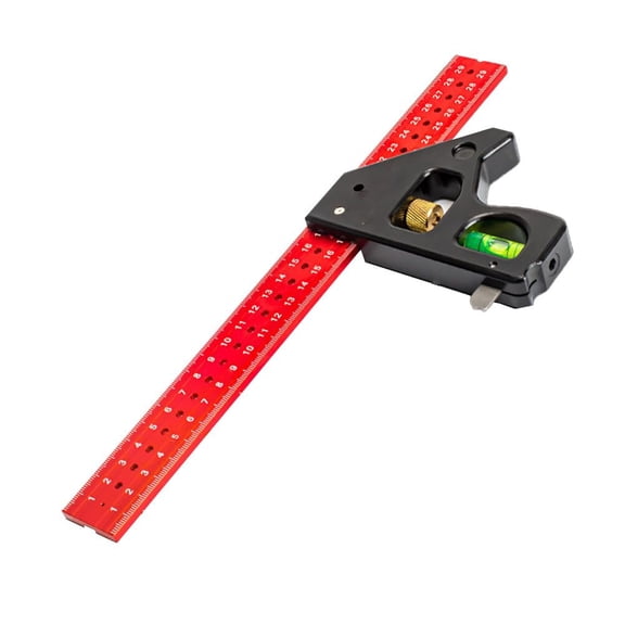 12 Inch Heavy Duty Combination Square, Aluminum Alloy 45° 90°Woodworking Square Tool, Multifunctional Rafter Combo Square Measuring Tools