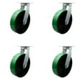 thumbnail image 1 of 12 Inch Heavy Duty Green Poly on Cast Iron Caster Set with Swivel Locks Set of 4, 1 of 2