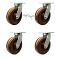 thumbnail image 1 of 12 Inch Heavy Duty High Temp Phenolic Swivel Caster Set with 2 Swivel Locks SCC, 1 of 2