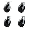 thumbnail image 1 of 12 Inch Heavy Duty Phenolic Wheel Swivel Caster Set 2 Swivel Locks 2 Brakes, 1 of 2