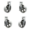 thumbnail image 1 of 12 Inch Heavy Duty Semi Steel Cast Iron Caster Set 2 Swivel Lock 2 Brakes SCC, 1 of 2