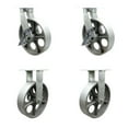 thumbnail image 1 of 12 Inch Heavy Duty Semi Steel Cast Iron Caster Set 2 Swivel Lock/Brake 2 Rigid, 1 of 2