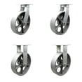 thumbnail image 1 of 12 Inch Heavy Duty Semi Steel Cast Iron Caster Set 2 Swivel Locks 2 Rigid SCC, 1 of 2