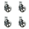 thumbnail image 1 of 12 Inch Heavy Duty Semi Steel Cast Iron Swivel Caster Set with Brakes Set 4 SCC, 1 of 2