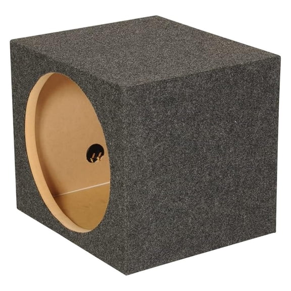 12 Inch Heavy-Duty Single Sealed Carpet Covered Durable Car Audio Vehicle Subwoofer Enclosure Woofer Box, Charcoal Gray