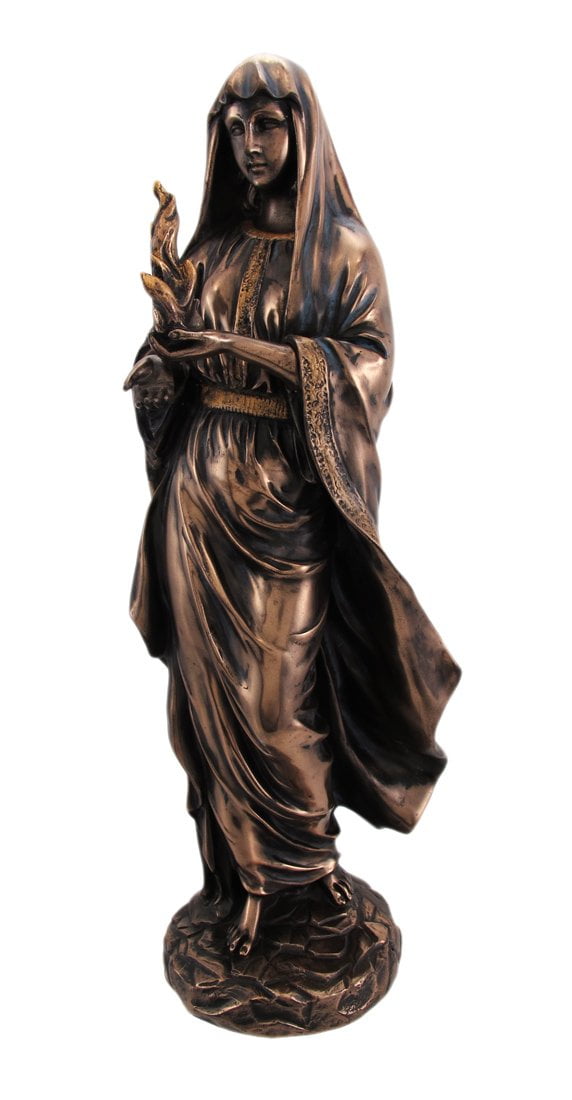 12-Inch Bronze Grecian Goddess Hestia Resin Statue