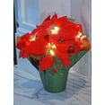 thumbnail image 1 of 12 Inch High LED Lighted Artificial Red Christmas Potted Poinsettia Plant, Battery Operated with Timer, 1 of 6