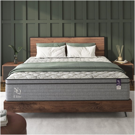 12 Inch Hybrid Mattress, Gel Memory Foam and Pocket Coils, Cooling, Orthopedic Support, CertiPUR-US Certified, Medium-Firm, Motion Isolation, Adjustable Base Friendly