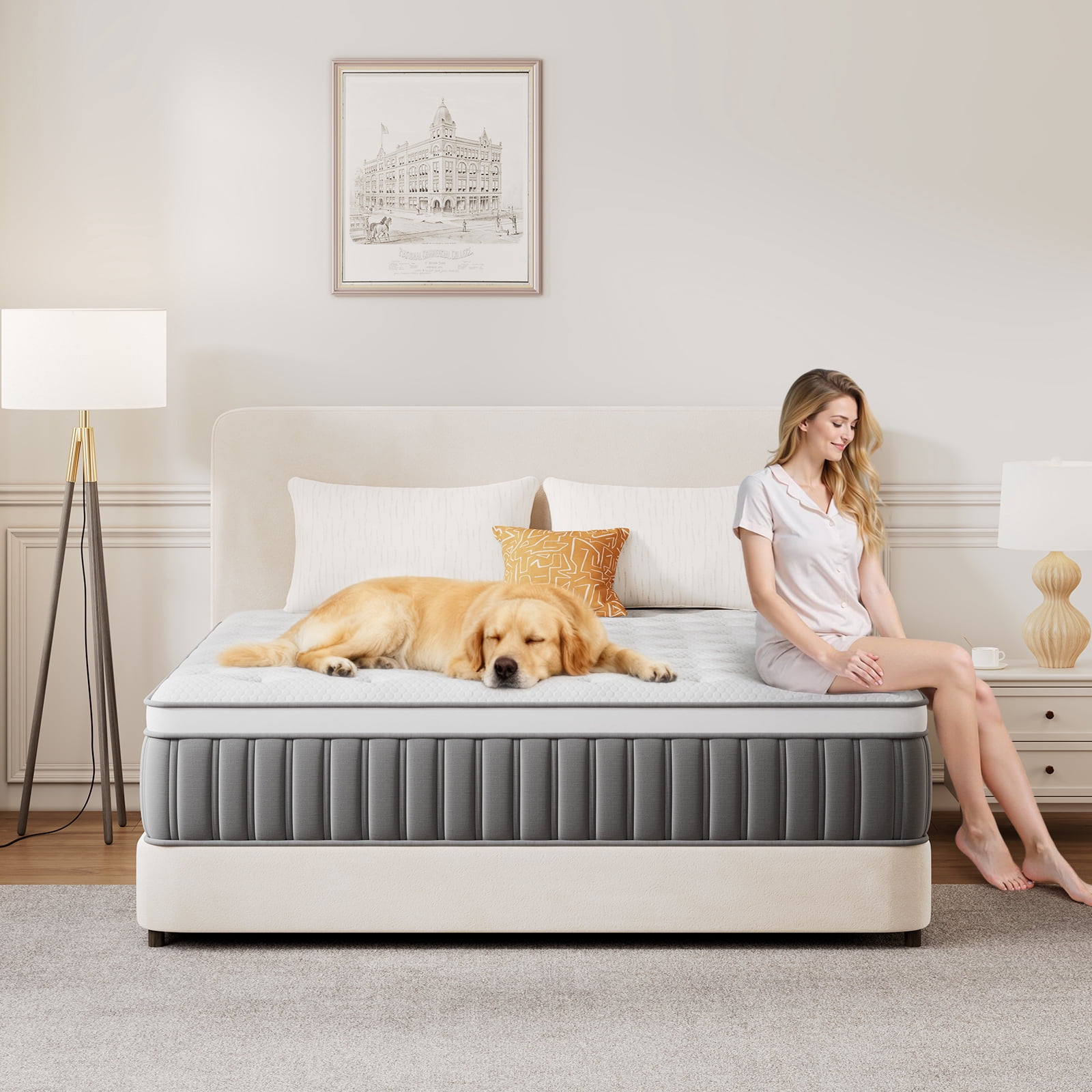 12 Inch Hybrid Memory Foam Mattress in a Box, Cooling Breathable Bed Mattress with Pocket Springs, Motion Isolation & Pressure Relief, Fiberglass Free, Queen