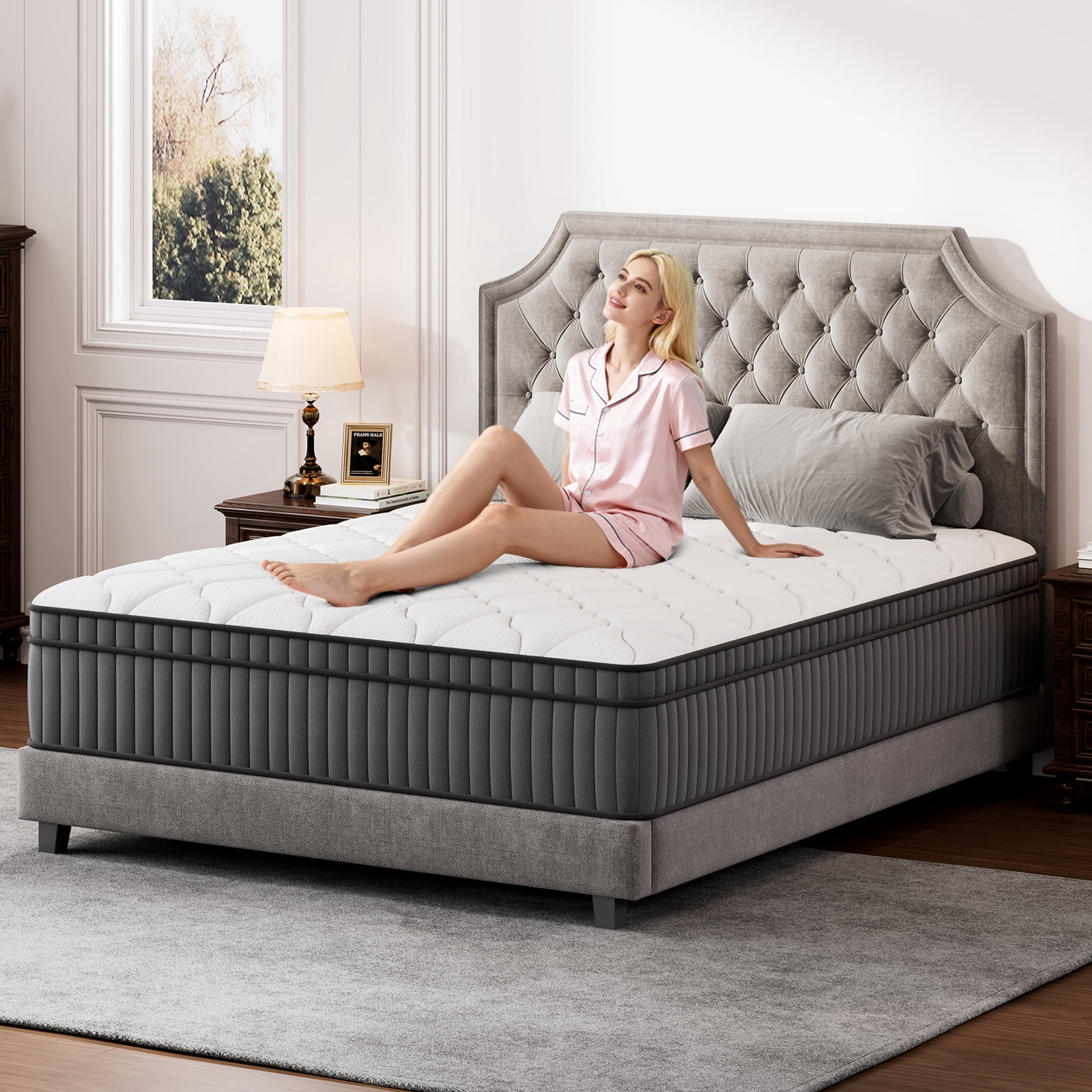 12 Inch Hybrid Memory Foam Mattress with Pocket Springs, Breathable & Skin-Friendly, Motion Isolation, Pain Relief, Strong Edge Support, Mattress in a Box, Full