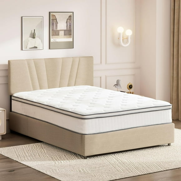 12 Inch Hybrid Queen Mattress Medium Firm Gel Memory Foam Queen Bed Mattress in a Box,Pocket Springs,Pressure Relief,60”*80”*12”