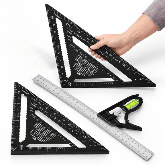 12 Inch Imperial Carpentry Square Combo Set, Woodworking Framing Layout Tool Kit