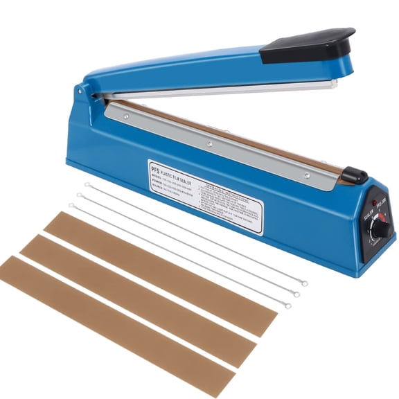 12 Inch Impulse Heat Sealer Machine, Cookie Bag Sealer for Plastic Mylar PE PP Bags and Kraft Paper Bags, Manual Poly Bag Hot Seal Sealing Machine with Extra Replace Element Grip Y101