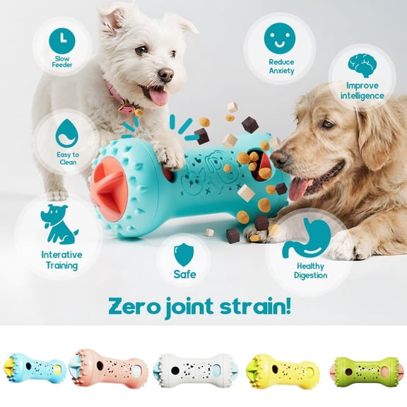 12-Inch Interactive Treat-Dispensing Dog Chew Toy, Durable Non-Toxic Bite-Resistant Bone-Shaped Toy with Slow Feeder Design to Reduce Boredom, Promote Healthy Digestion for Medium