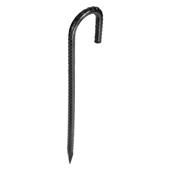 12 Inch J-Hook Galvanized Steel Rebar Stakes, 0.4in Diameter Chisel Point Rust Resistant Ground Anchors for Lawn Tent Fence, 16 Pack