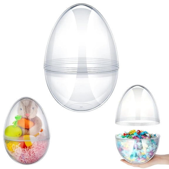 12 Inch Jumbo Plastic Easter Eggs Plastic Fillable Large Clear Easter Eggs Plastic Fillable,Large Fillable Transparent Easter Eggs Giant Clear Easter Eggs for Egg Hunt Supplies Easter Basket Goodies