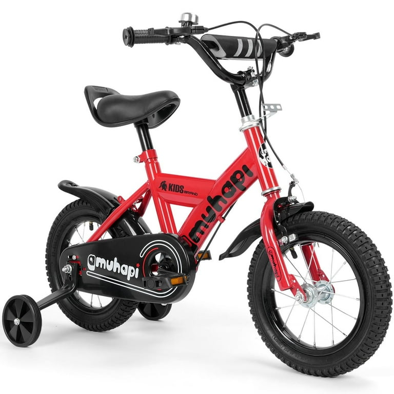 Eotvia 12 inch Kids Balance Bike with Training Wheels, Pedals,