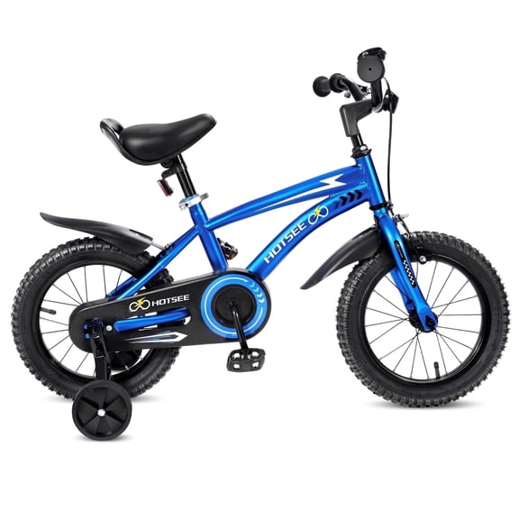 HOTSEE 12 Inch Kids Bike Girls and Boys Blue Kids Bicycle with Training Wheels