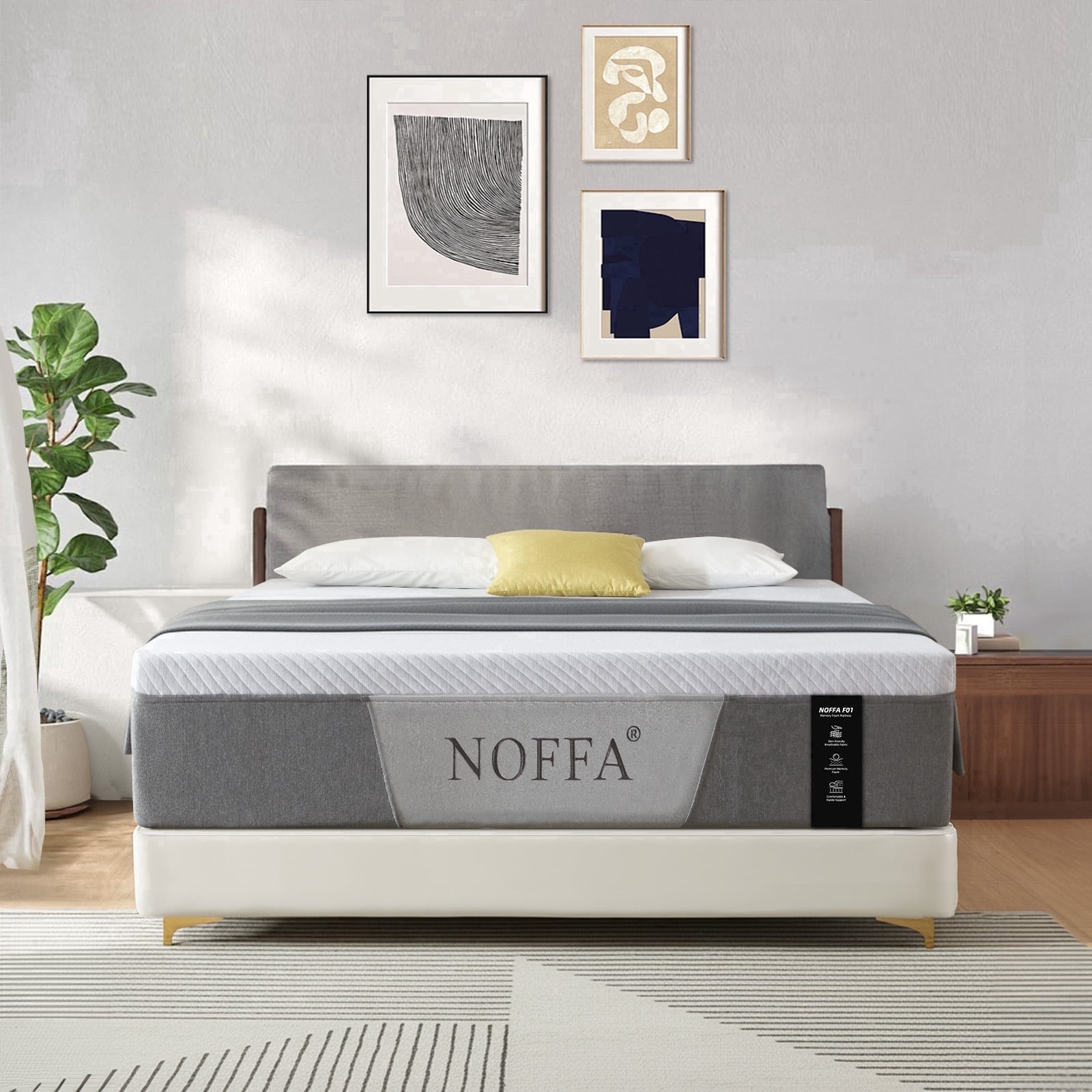 12 Inch King Mattress,Mattresses in a Box, Gel Memory Foam Mattress, Washable Cover, Non-Slip Bottom, CertiPUR-US Foam, Medium Firm