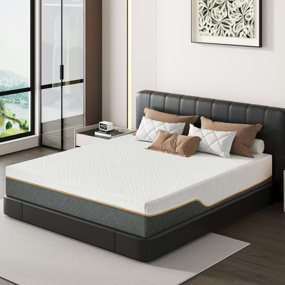 12 Inch King Reversible Memory Foam Mattress, Medium Firm/Firm, Pressure Relief, Classic Comfort for Restful Sleep CertiPUR-US Certified