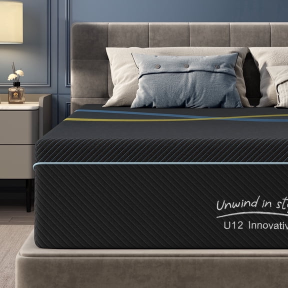 Timber Vibe Studio 12 inch King Size Memory Foam Mattress, Medium Firm Support for Pressure Relief, CertiPUR-US Certified & Fiberglass Free, Black