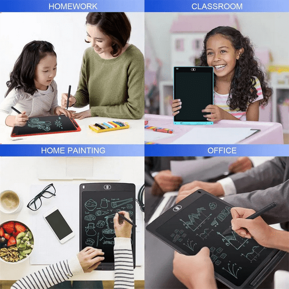 12 Inch LCD Writing Board Drawing Board Color Graffiti Board for Kids Students Toys Christmas Birthday Gift Blue