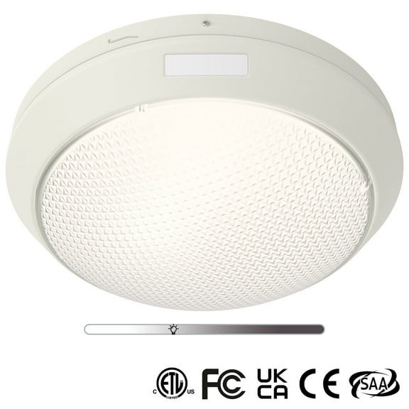12 Inch LED Canopy Gas Station Ceiling Light, IP65 5000K 15W (1875lm) /30W (3750lm) 100-277V Waterproof Outdoor Vapor Tight Lights, IK10 0-10V Dimmable Flush Mount Vapor Proof Fixture for Carport,ETL