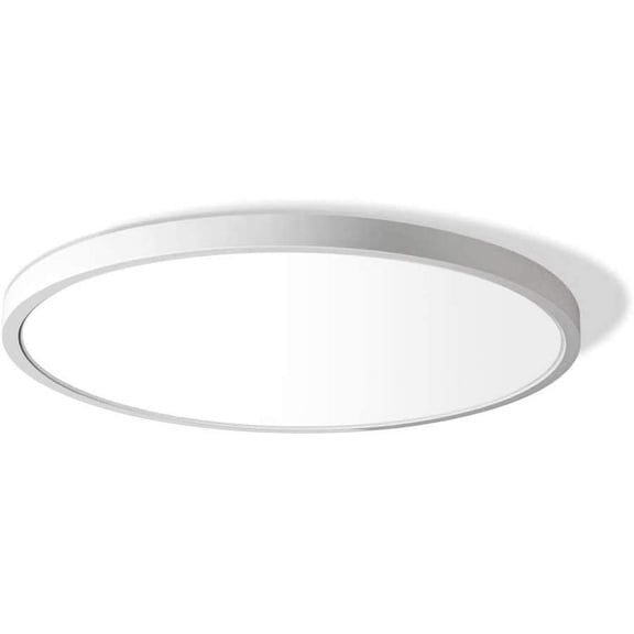 12 Inch LED Flush Mount Ceiling Light Fixture, 2800K Warm White, 3200LM, 24W, Flat Modern Round Lighting Fixture, 240W Equivalent White Ceiling Lamp for Kitchens, Bedrooms.etc.