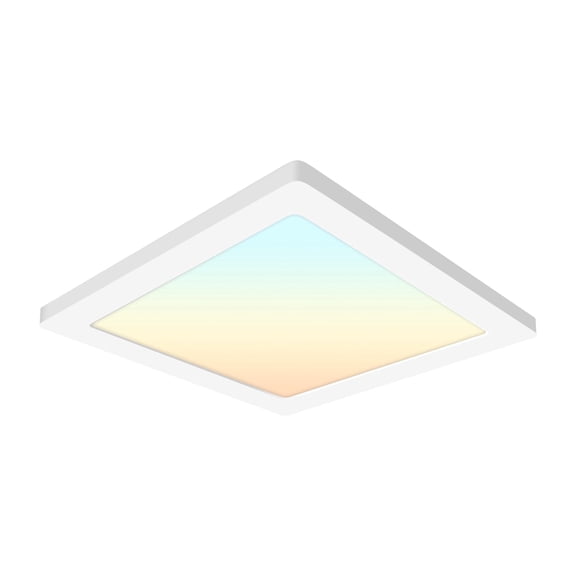 MW 1PK 12 inch LED Square Slim Flush Mount Ceiling Light, 24W 1450LM Dimmable, 3000K/4000K/5000K, Damp Rated, for Bedroom Kitchen Office Closet Laundry Room