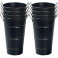 thumbnail image 1 of 12 Inch Large Galvanized Metal Vases Farmhouse French Flower Bucket Vases for Cut Flowers for Home Decor and Wedding Table Centerpiece Decorations (Large Blcak 8Pcs), 1 of 18