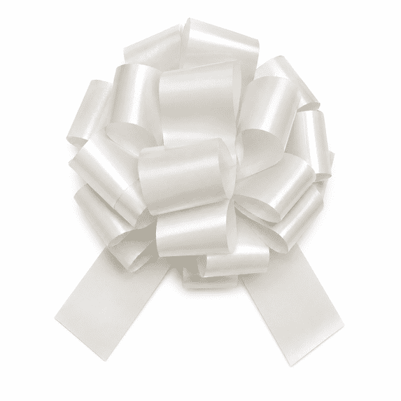 12 Inch Large Pull Bow, Decorative Gift Wrapping Flower Bow for Basket Present Party Wedding Decor, White