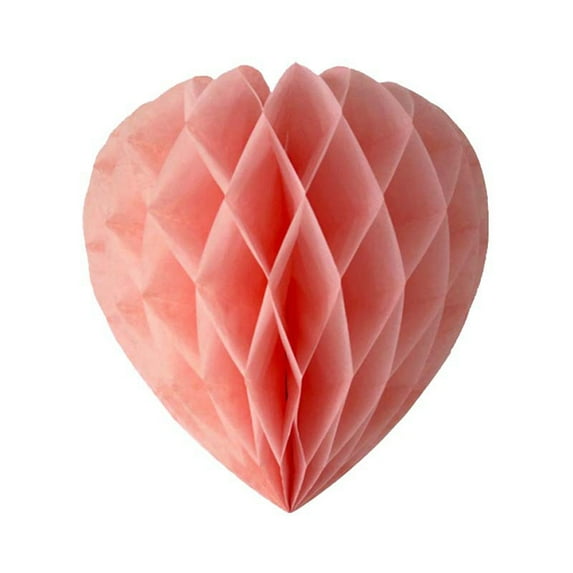 12-Inch Light Pink Heart Shaped Honeycomb Ball Hanging Decoration For Valentine's Day - Festive Party Decoration Sweet Tone Honeycomb Structure Hanging Ornament - Home Decor
