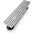 thumbnail image 1 of SUS304 Stainless Steel 12 Inch Linear Rectangular Removable Square Hole Grate Brushed Shower Drain, 1 of 6