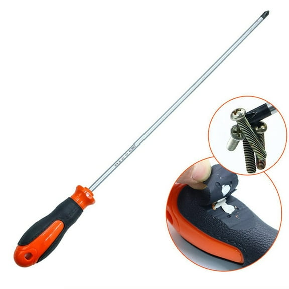 12 Inch Long Handle Magnetic Screw Driver Slotted Cross Batch Head Multifunctional Anti-Slip Hand Screwdriver Bits Tools Slotted Screwdriver Smile Home