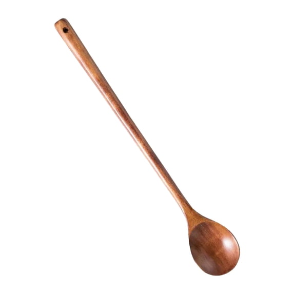 12 Inch Long Wooden Cooking Spoon, Heat Resistant with Smooth Scalding Handle, Hanging Hole Utensil for Mixing and Stirring,A - 5x33cm
