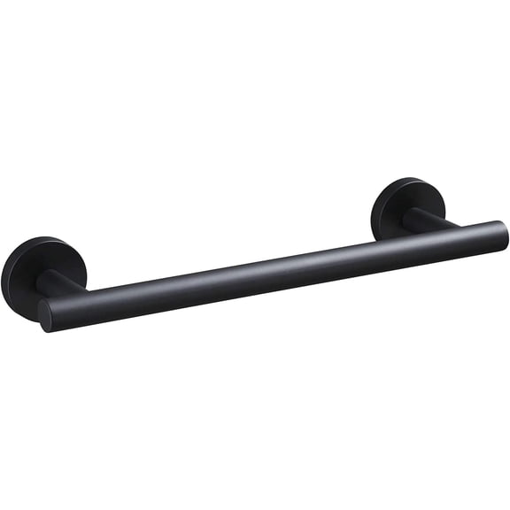 12 Inch Matte Black Towel Bar for Bathroom, Total Length 12-Inch Small Bath Towel Rack Wall Mount, Durable SUS304 Stainless Steel Modern Home Decor Black Towel Holder
