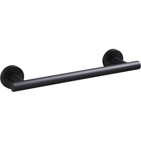12 Inch Matte Black Towel Bar for Bathroom, Total Length 12-Inch Small Bath Towel Rack Wall Mount, Durable SUS304 Stainless Steel Modern Home Decor Black Towel Holder