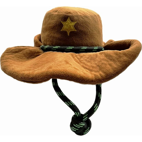 Scoochie Pet Matty Ts Cowboy Hat Squeaky Dog Chew Toy, 12-in