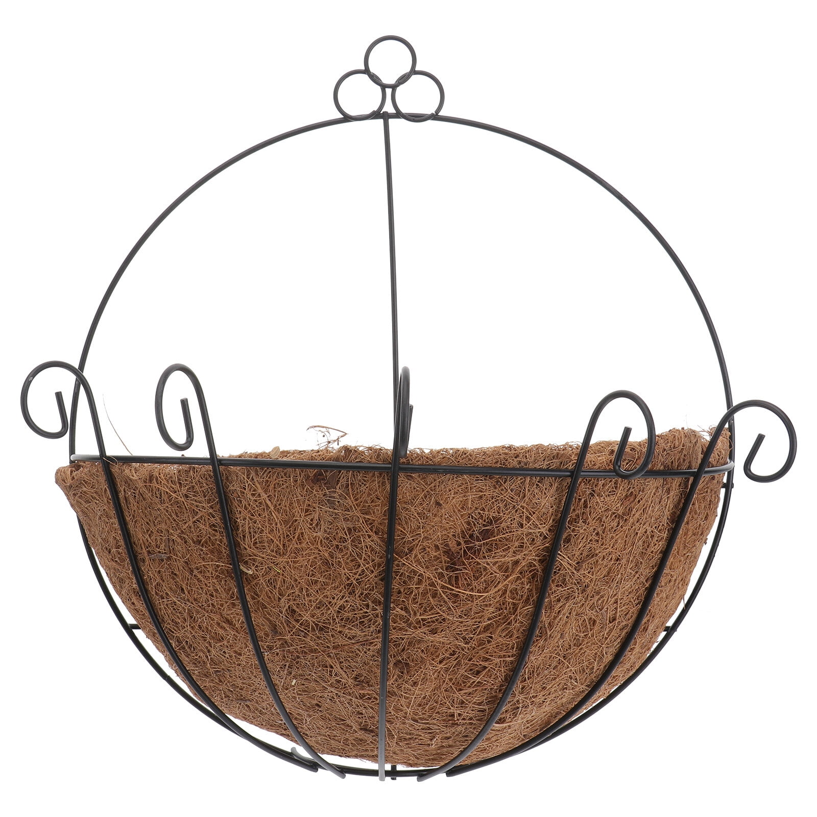 12 Inch Metal Hanging Planter Coconut Basket Round Steel Wires Plant