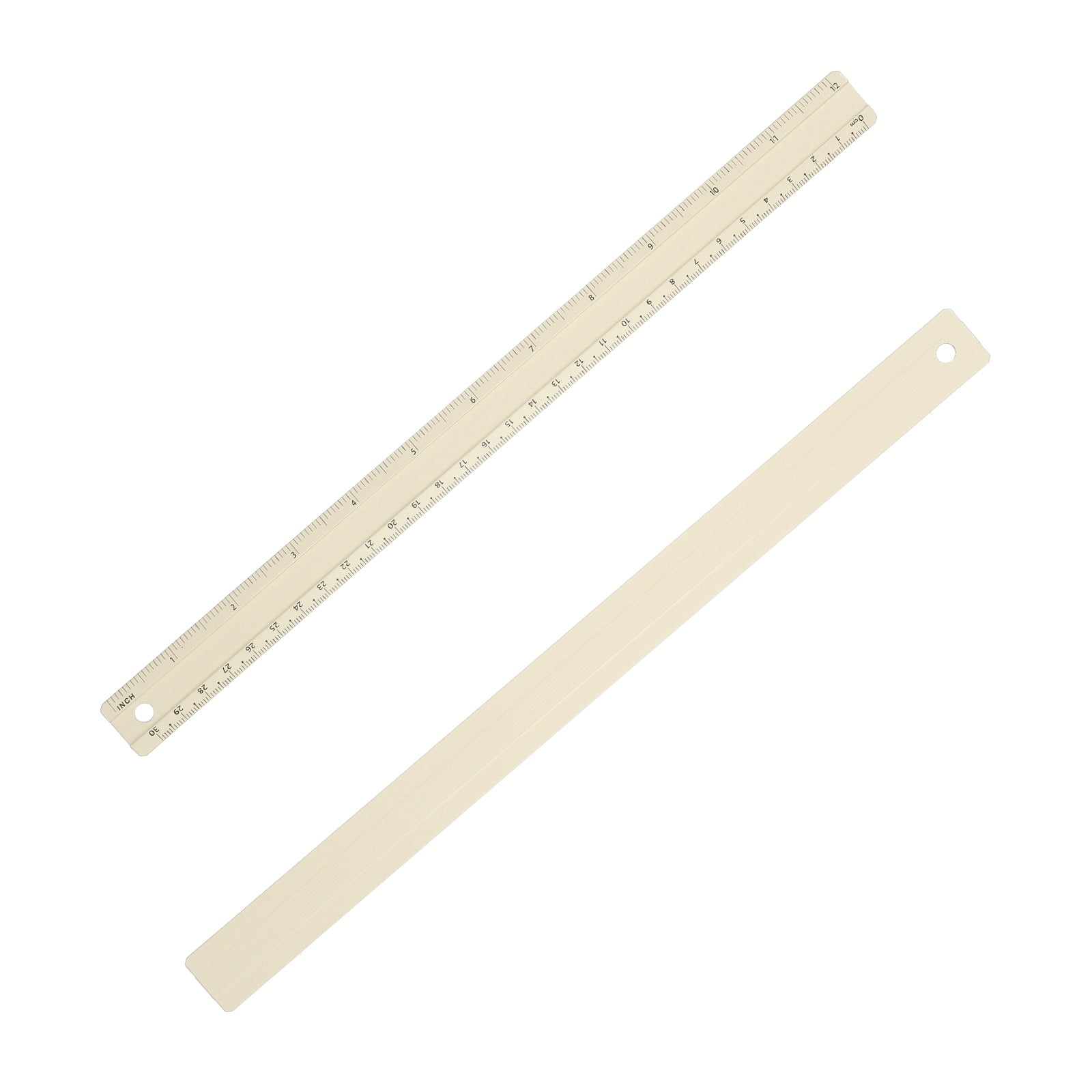 12 Inch Metal Ruler, 2Pcs Aluminum Alloy Metric Ruler with Inches and ...