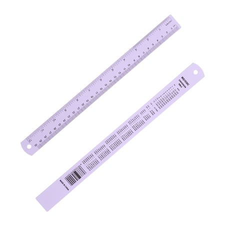 12 Inch Metal Ruler, Aluminum Alloy Metric Ruler with Inches and Centimeters Precision Measuring for Office Engineering Drafting, Purple