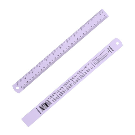 12 Inch Metal Ruler, Aluminum Alloy Metric Ruler with Inches and Centimeters Precision Measuring for Office Engineering Drafting, Purple