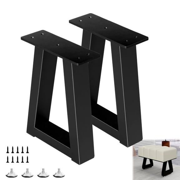 12 Inch Metal Table Diyniture For Coffee Bench Stool Feets Cabinet Chairs Feet Set Of 2 Including Screws And Adjustable Pads Black