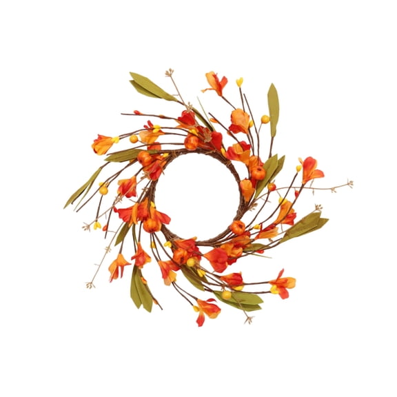 12 Inch Mini Candle Ring Wreaths with Daisy Flowers, Pastel Pip Berries & Spring Egg Accents, 1 Pack Table Centerpiece Decor for Holiday Kitchen Home Displays