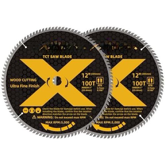 12 Inch Miter for Ultra Fine Finish , 100T, 2 Pack