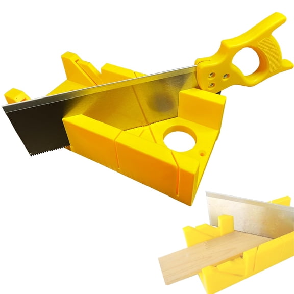 12 Inch Mitre Box with 14 Inch Steel Back Saw for Woodworking 45 Degree Cutting Guide