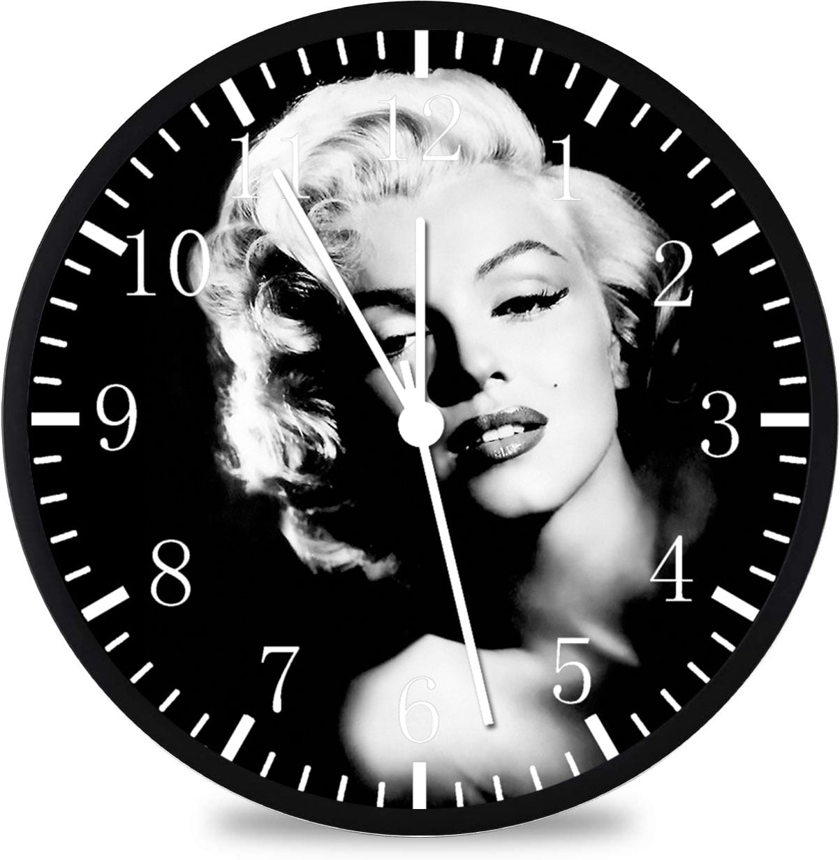 12 Inch Monroe Wall Clock Non-Ticking Silent Great for Decor and Gifts Y102