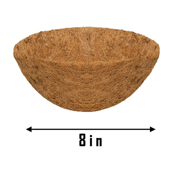 12 Inch Natural Coconut Fiber Hanging Basket Liners, 2 Pack Thick Pot Inserts, Breathable Replacement for Indoor Outdoor Wire Baskets